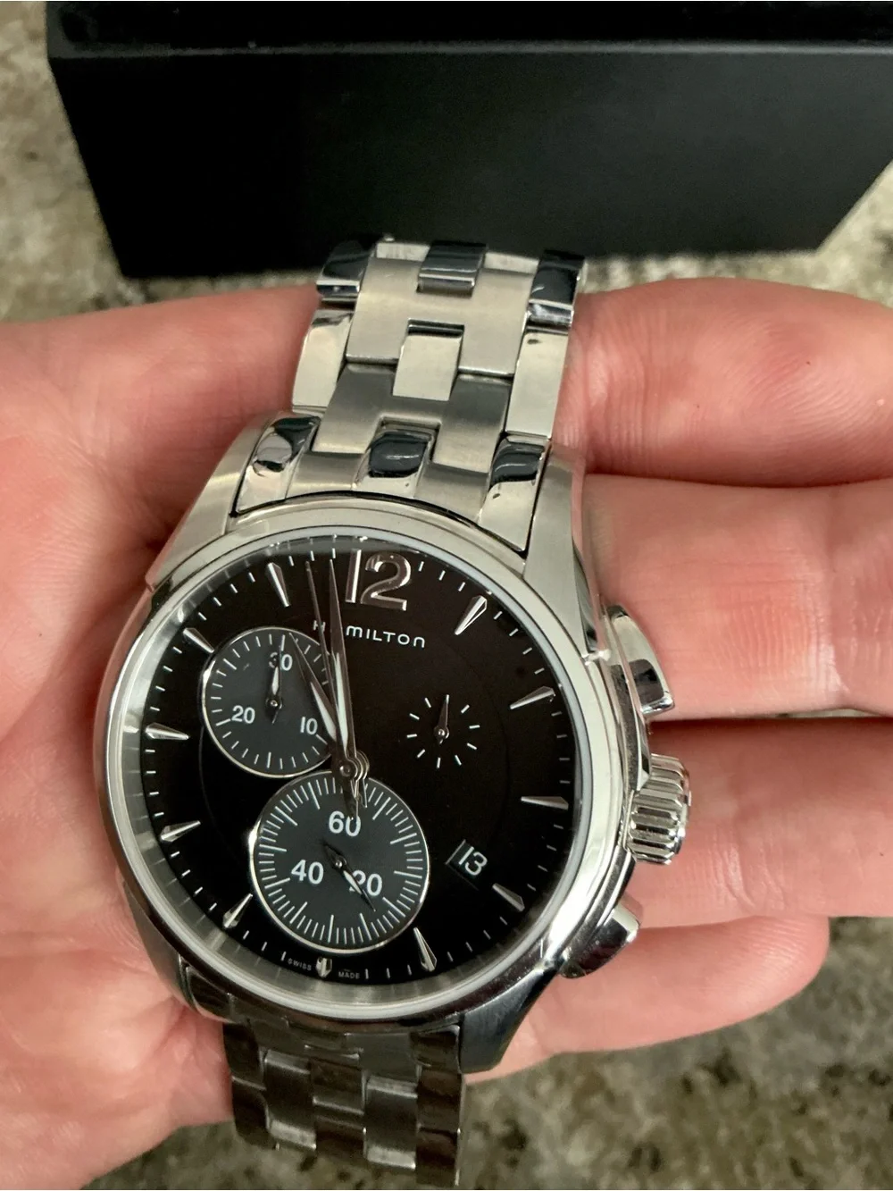BIG and BEAUTIFUL Hamilton Men's Silver Stainless Steel Watch 🔥